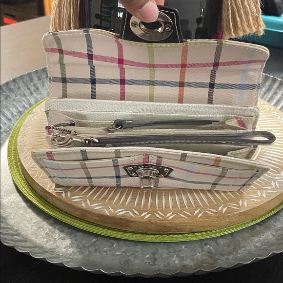 Plaid Denim Women's Wristlet Wallet - Picture 4 of 7